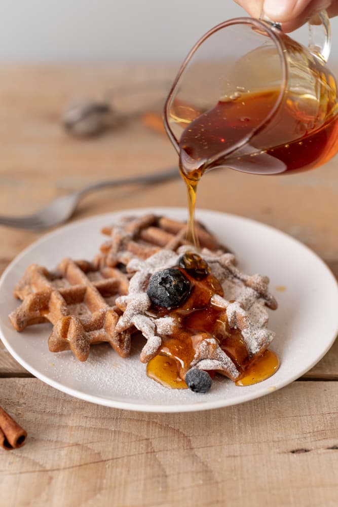 maple syrup on waffles