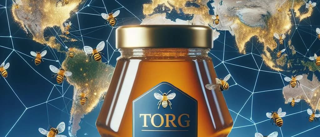 B2B acacia honey jars with diverse packaging options on a wooden background