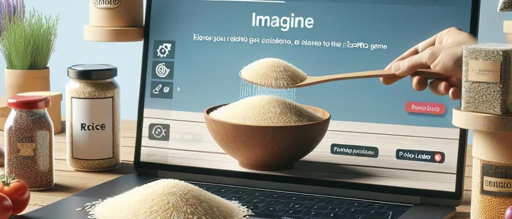 three variations of high-quality Arborio rice packaging