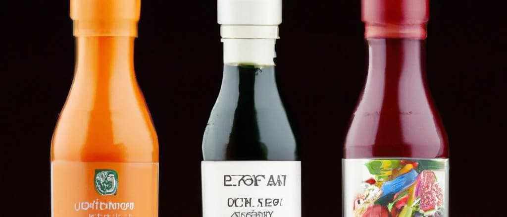 Assorted Asian sauces in varied packaging against a minimalist background