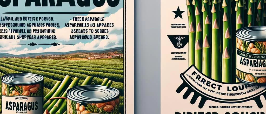 Fresh asparagus varieties on a wooden table