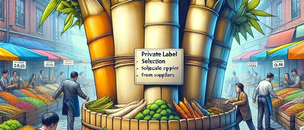 various bamboo shoots in natural and canned forms on different backgrounds