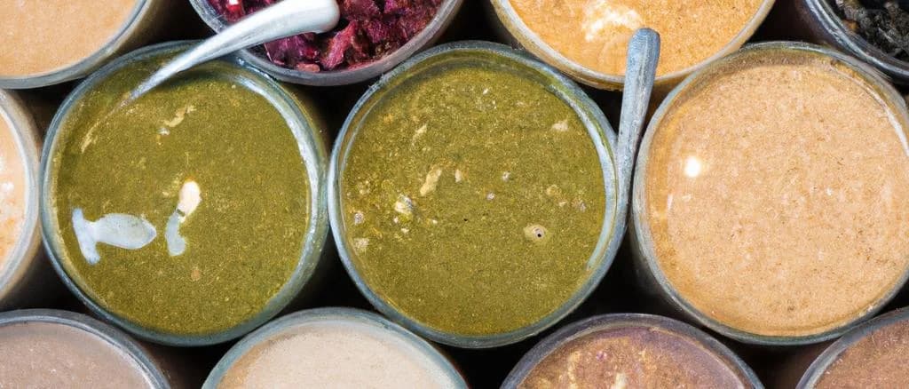 Various bean spreads displayed with distinct packaging against a neutral backdrop