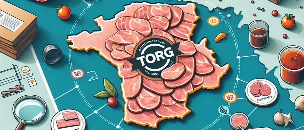 Variety of beef pastrami slices on wooden cutting board with spices