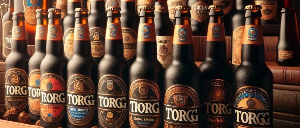 black beer bottles with varied packaging on wooden background