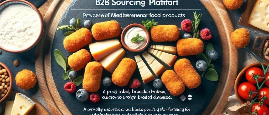 assorted breaded cheeses on varied backgrounds showcasing different packaging options