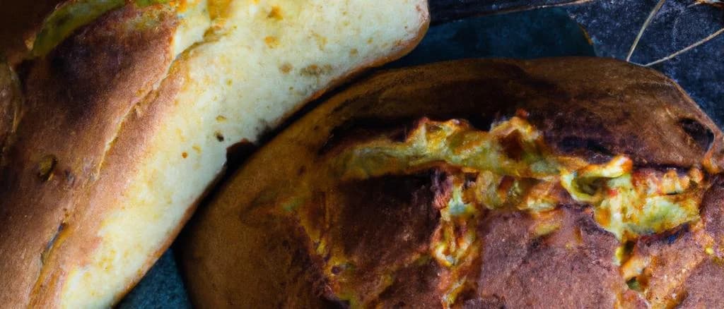 three variations of corn bread with rustic wooden background