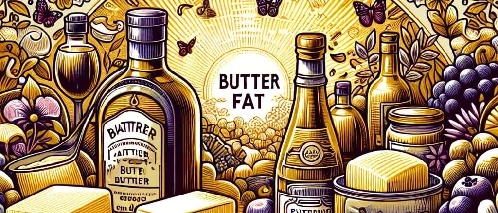 Assorted butter fat products on a rustic background