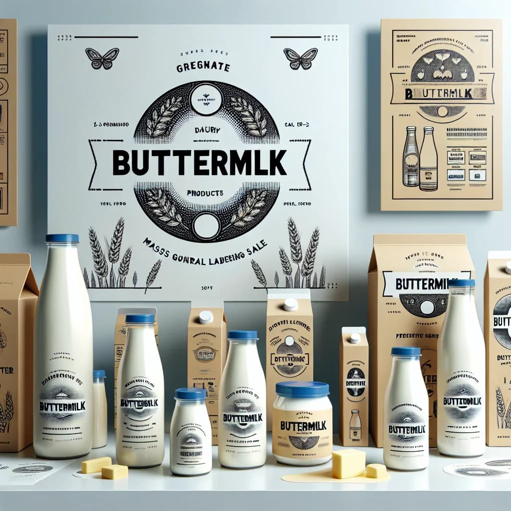 Assorted buttermilk variations in premium packaging against a clean and professional background