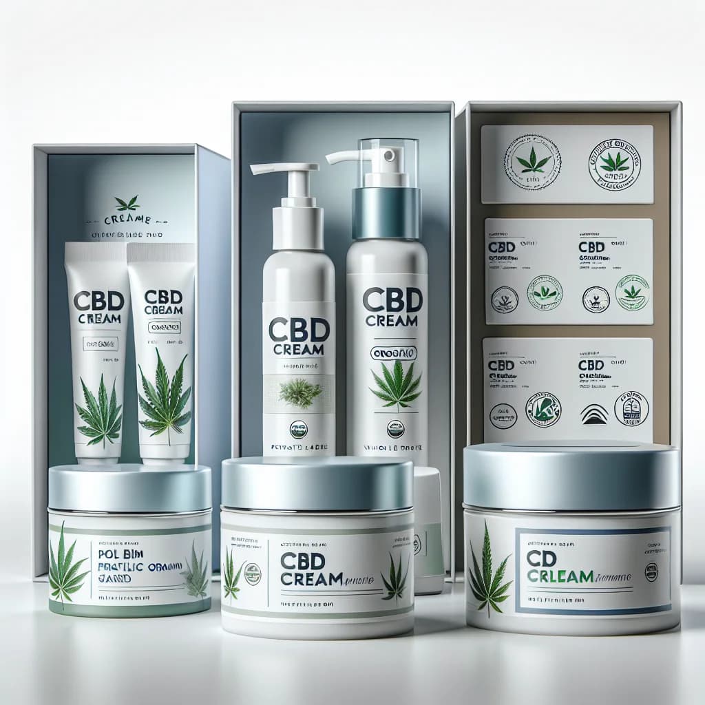 sleek packaging of CBD cream in multiple variations, tailored for B2B buyers and procurement professionals