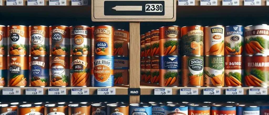 colorful canned carrots in various packaging against a clean background