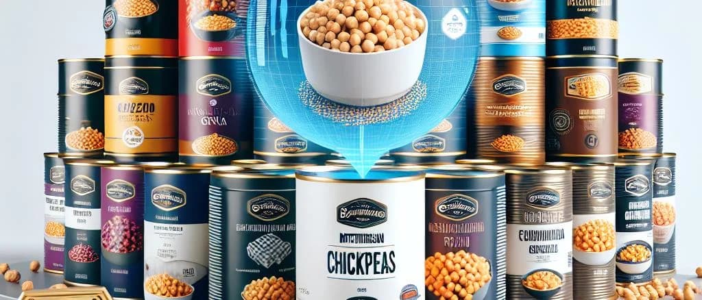 canned chickpeas on rustic wooden table showcasing variations