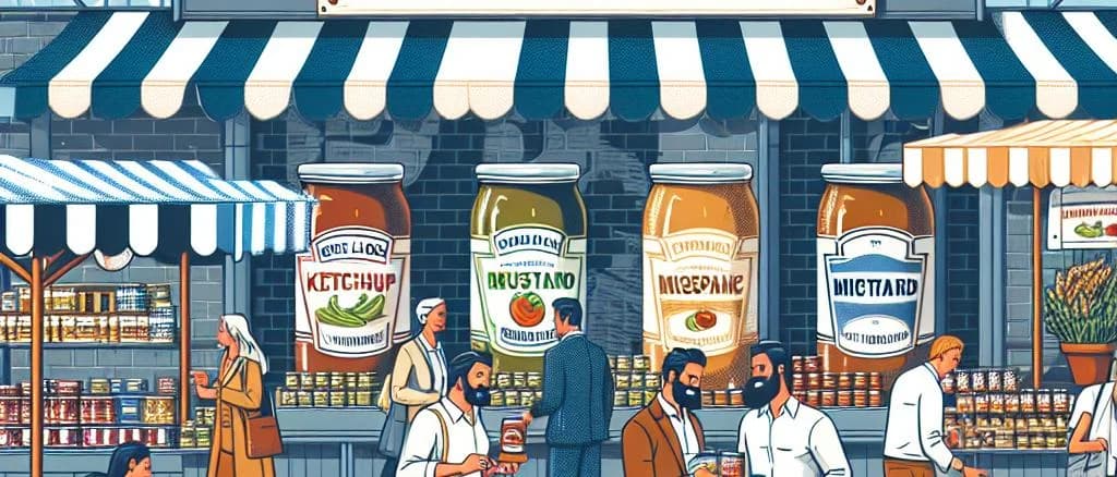 assorted canned condiments with various packaging options