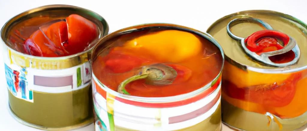 canned paprika varieties on a rustic wooden background