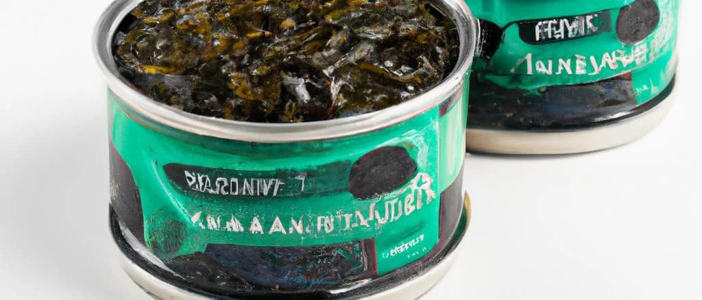 Variety of canned seaweeds with different packaging variations
