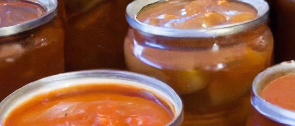 Canned stews with diverse packaging options on a rustic kitchen counter