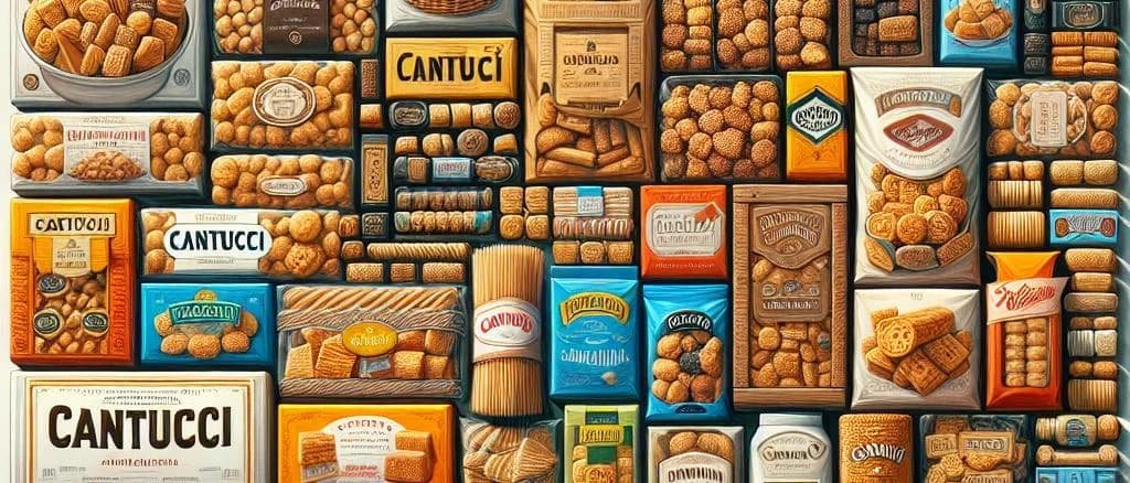 Cantucci varieties on a rustic Italian wooden table