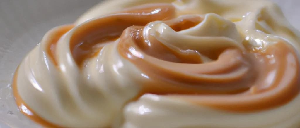 Assorted caramel yogurt options in vibrant packaging against a minimalist background