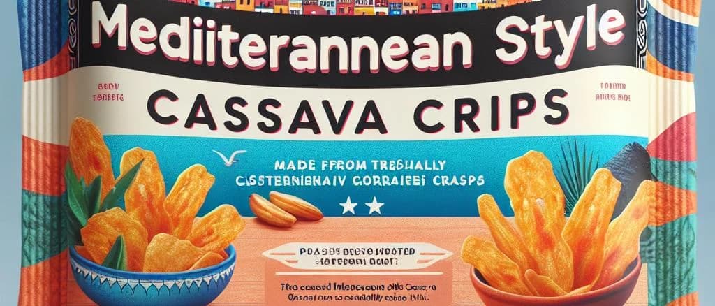 Assorted cassava crisps with eco-friendly packaging