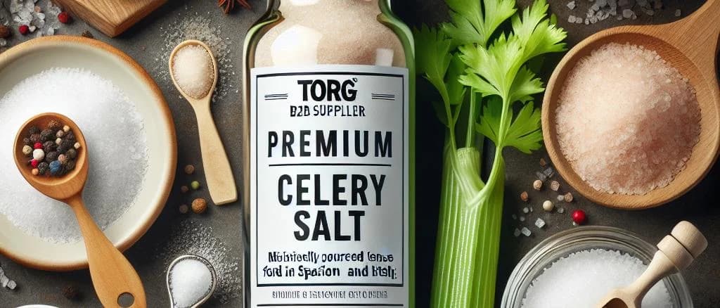 Various configurations of celery salt in sleek packaging against a rustic wooden background