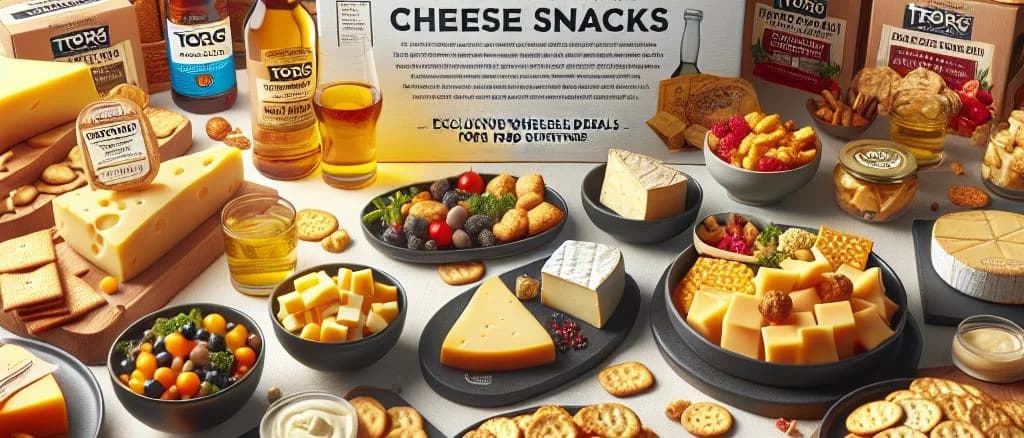 variety of cheese snacks with different packaging on a wooden table