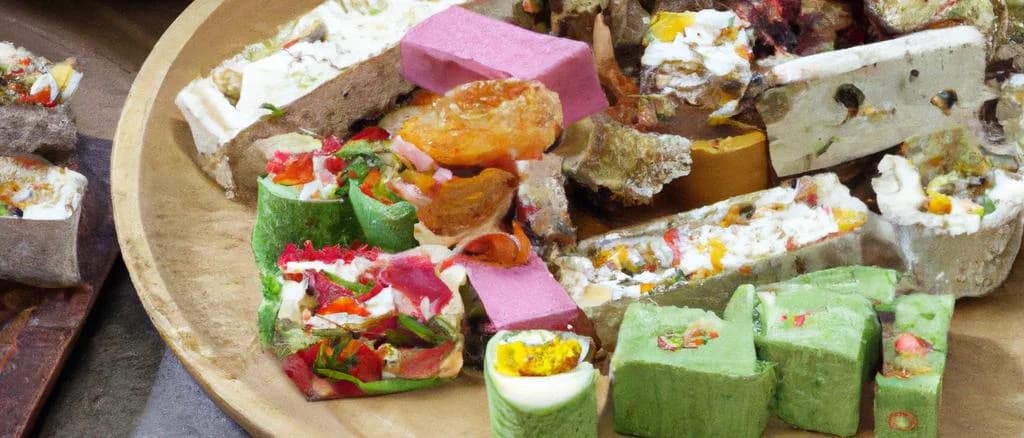 Assorted Chinese nougats in elegant packaging with various flavor options