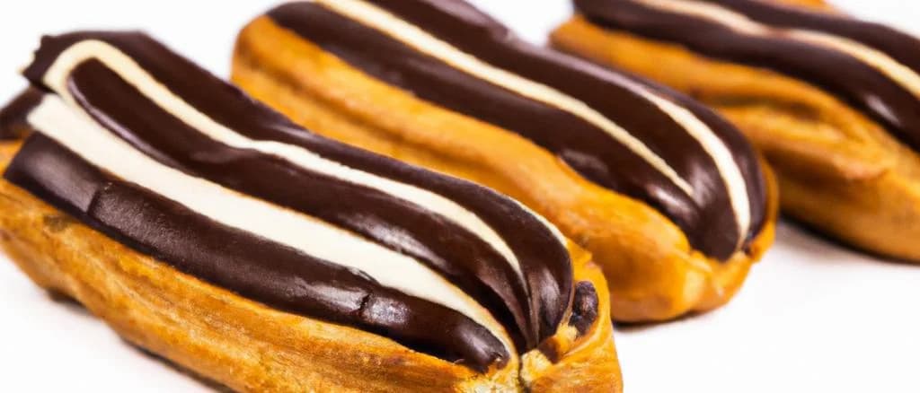 chocolate eclairs assortment displayed in elegant packaging