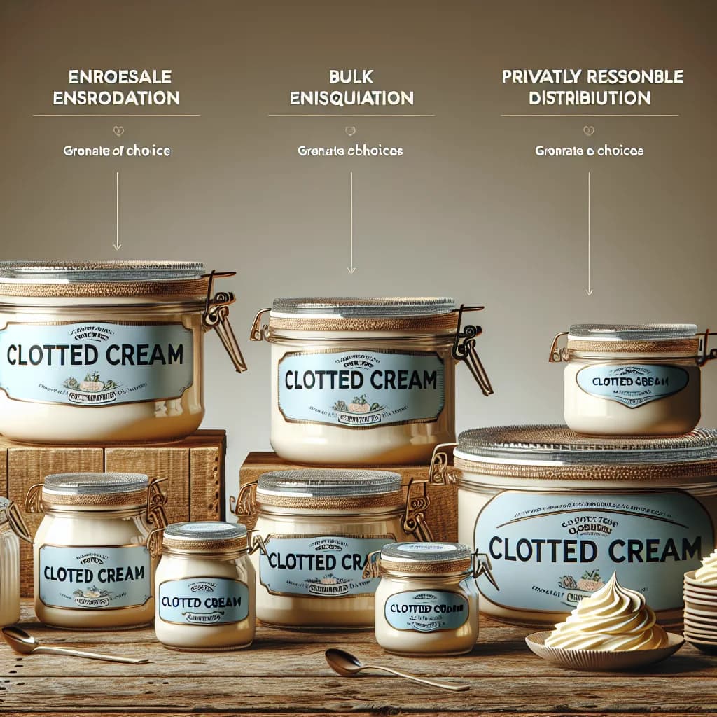 clotted cream in elegant packaging with variations for wholesale and private label sourcing