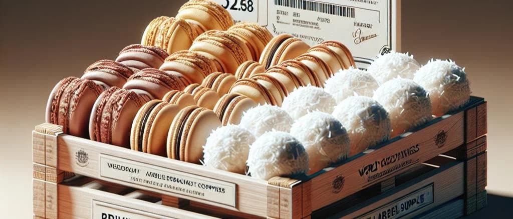Three variations of coconut macaroons on a wooden background