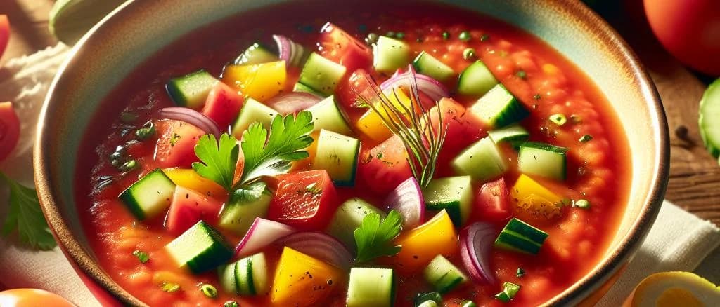 Variety of cold soup containers on a wooden background