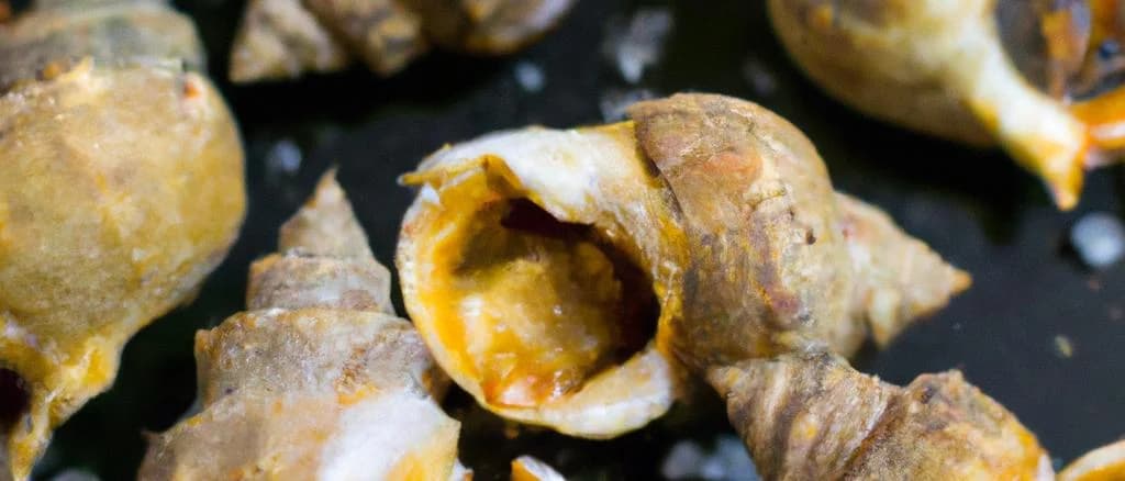 Cooked Whelk in Various Packaging Options with a Coastal Background