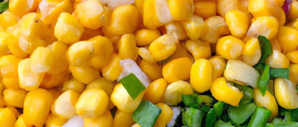 Various types of packaged corn salad on display