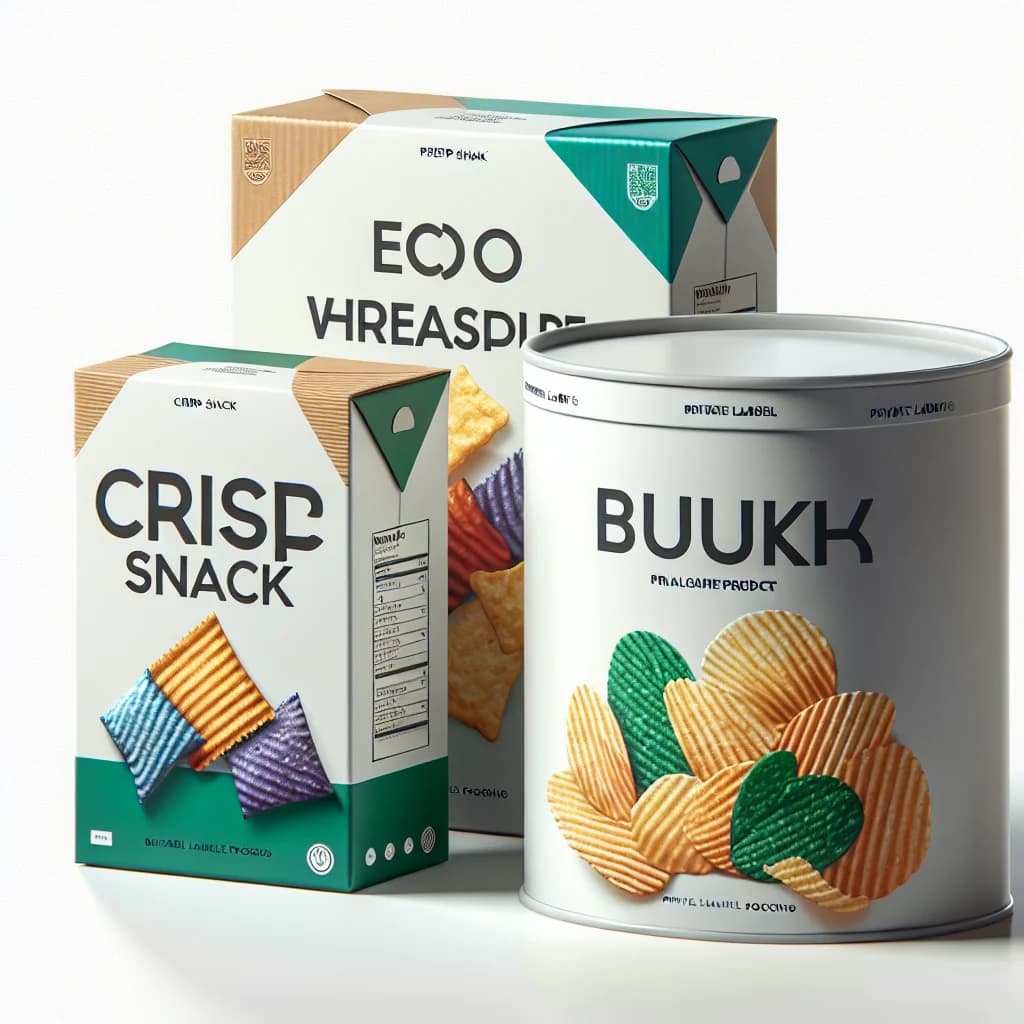 variety of crisp snack packaging on a clean background