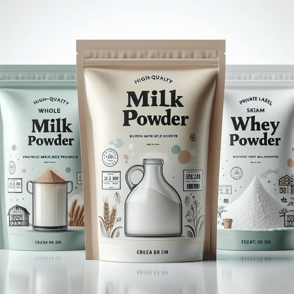 variety of dairy powder packaging options for bulk and private label sourcing