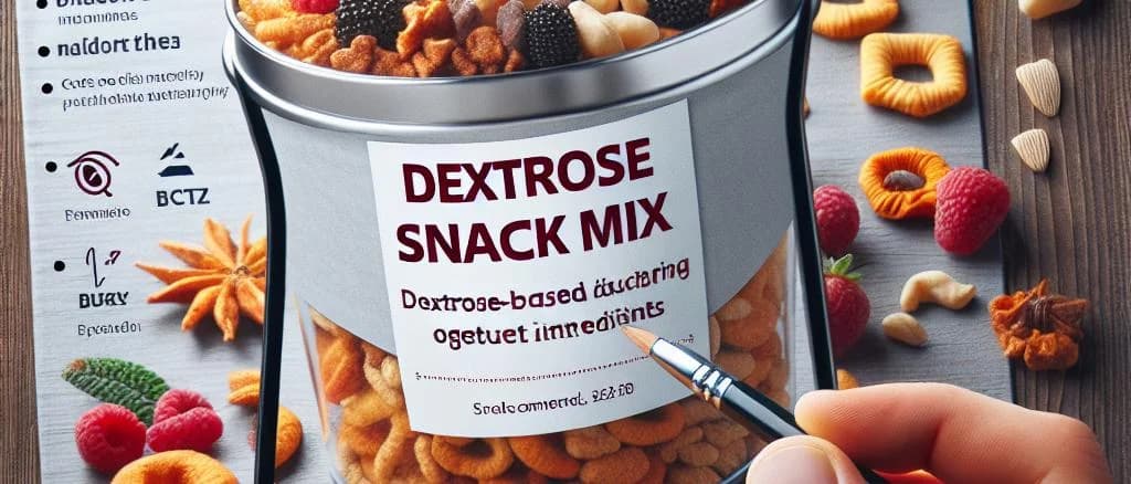 various dextrose packages on a wooden background