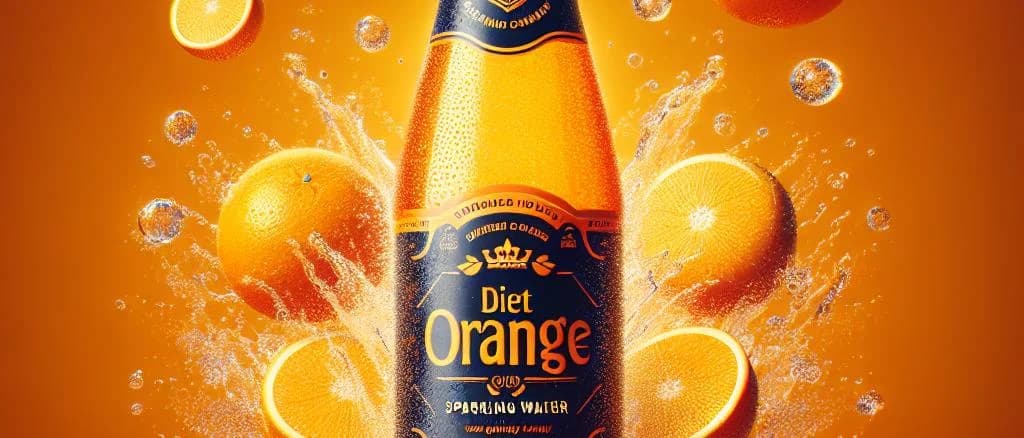 Three variations of diet beverage bottles on a clean background