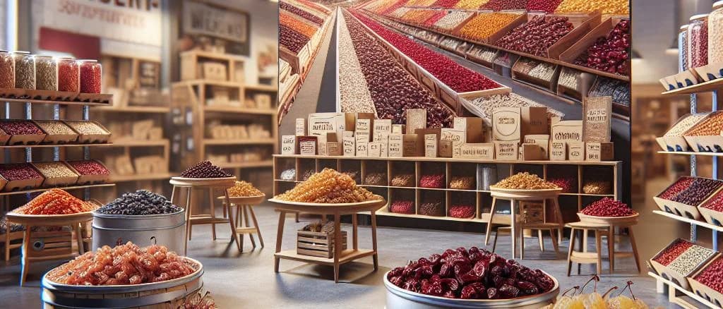 premium dried cherries in various packaging