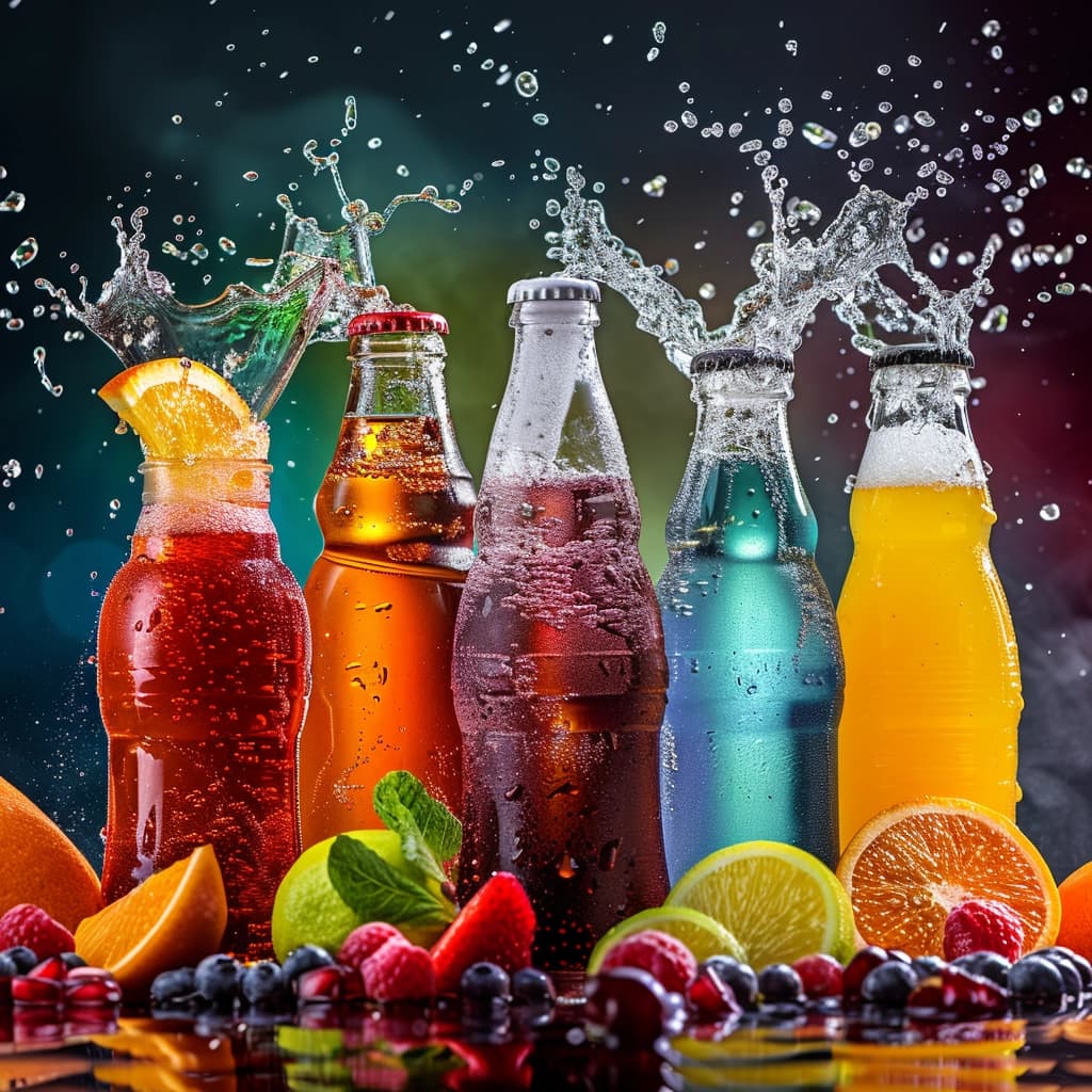 assortment of various drink bottles with different packaging