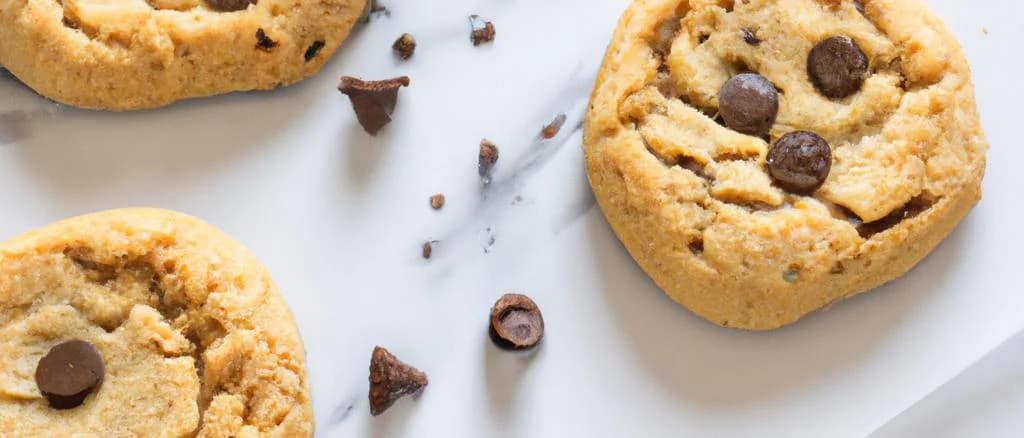 Variety of drop cookies on wooden surface showcasing packaging design