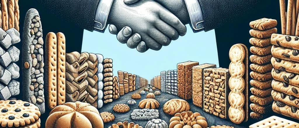 assorted dry pastries on a wooden board with various packaging options