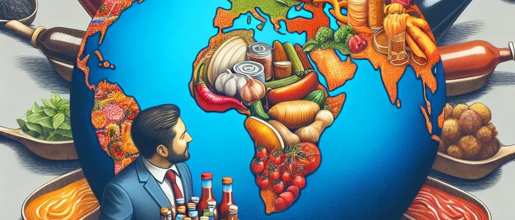 variety of dry sauce packaging on a retail shelf with different flavors and designs