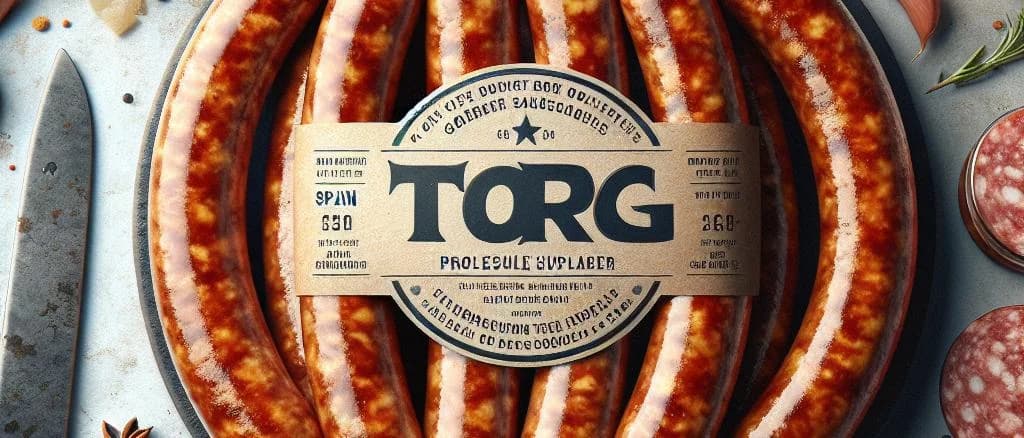 Assorted premium duck sausages with gourmet packaging and natural background