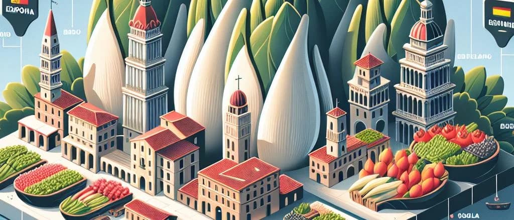 Fresh endives with various packaging options on a wooden background