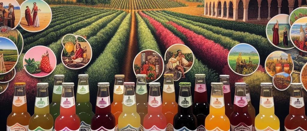 variety of fermented drinks on a wooden table