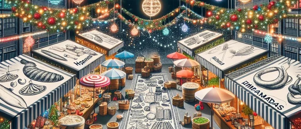 Assorted festive foods with various packaging options for holiday season sourcing