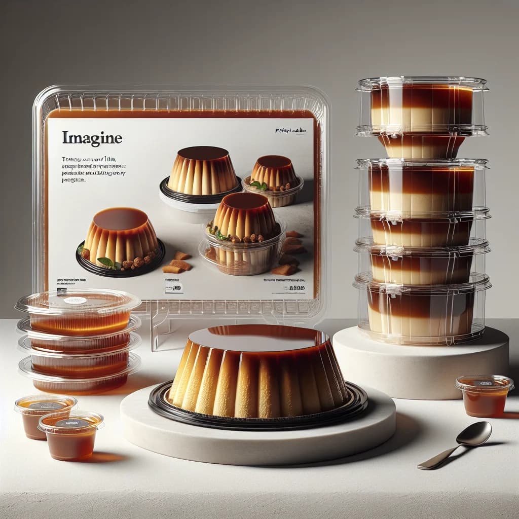 assorted Flan desserts in varied packaging for wholesale and bulk sourcing