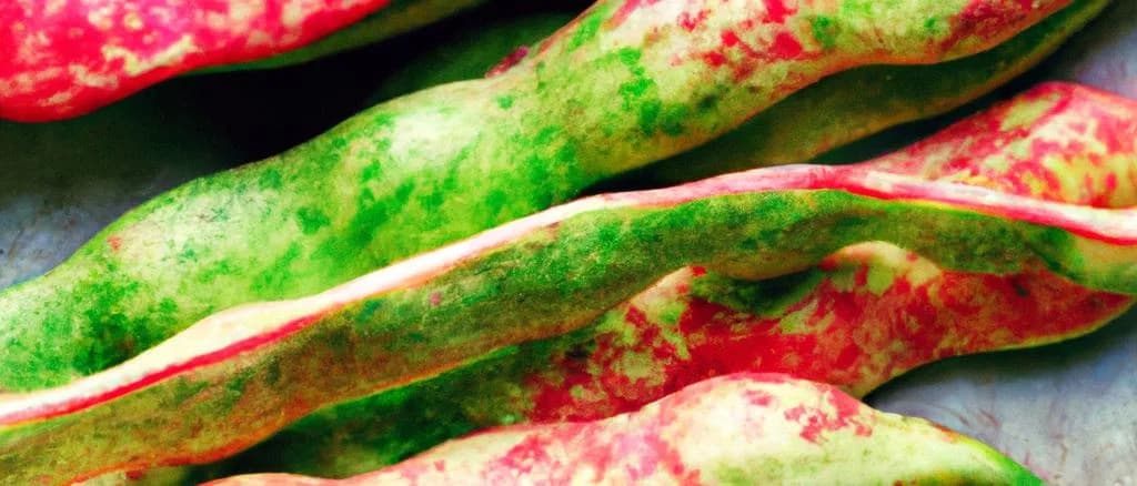 various packaging of flat beans on a wooden background