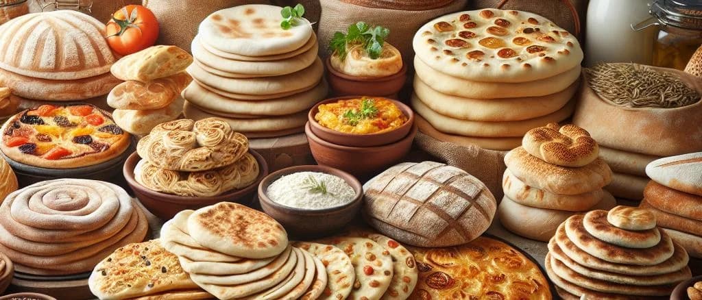 artisanal flatbread variations with natural ingredients