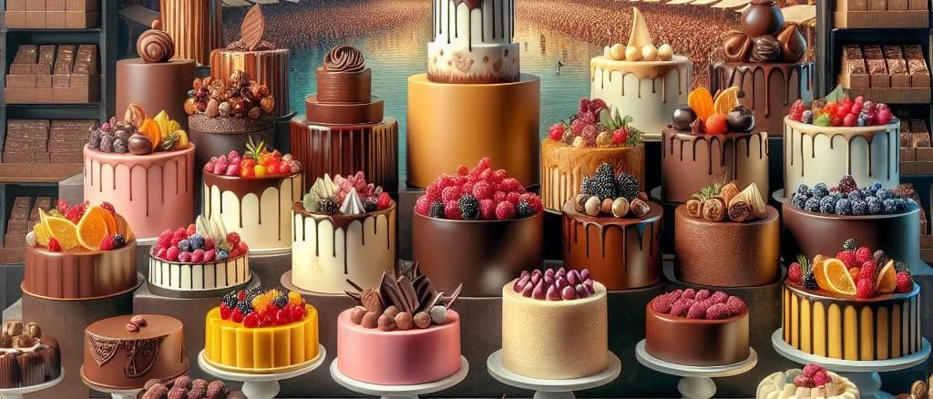 assorted fondant variations with customized packaging in a vibrant setting