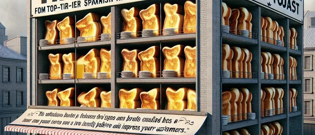 Varied presentations of French Toast on wooden cutting boards with syrup and fruit toppings